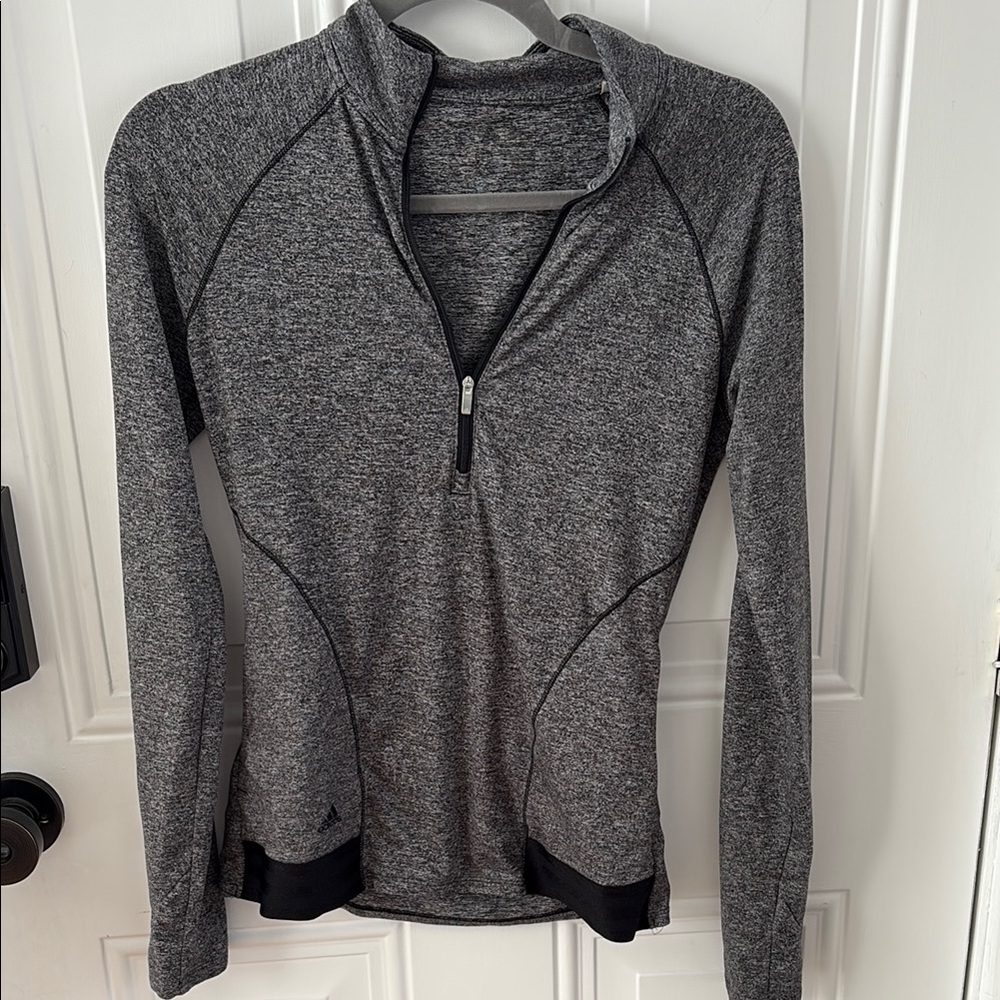 (5/$20) Adidas Women's Gray Quarter-Zip Top